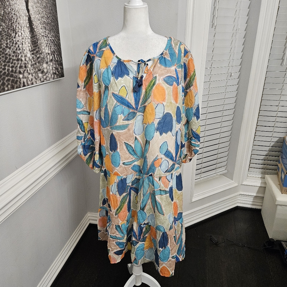 NIC+ZOE Citrus Grove Floral-Print Shift Dress size 1X New NWT - Picture 4 of 11